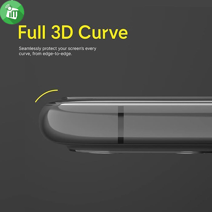 KuZoom 3D Large Curved Edge Glass Screen iPhone 16 Pro