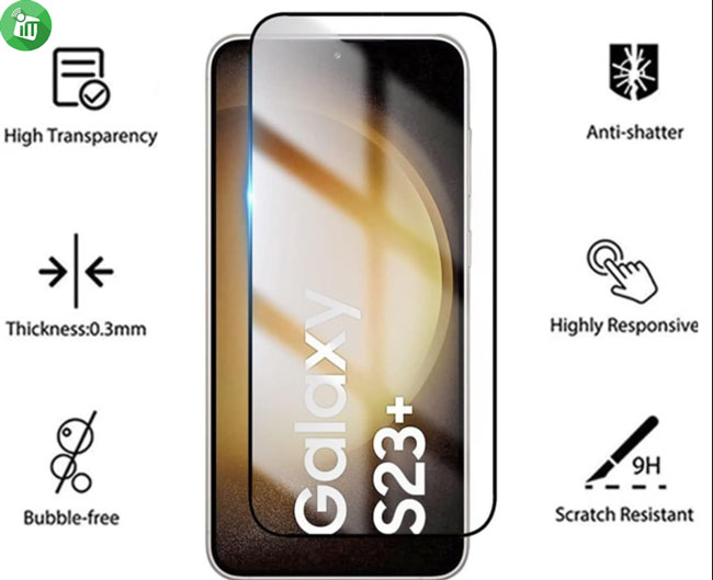 KuZoom 9D HD Full Cover Glass Screen Samsung Galaxy S22 PlusS23 Plus