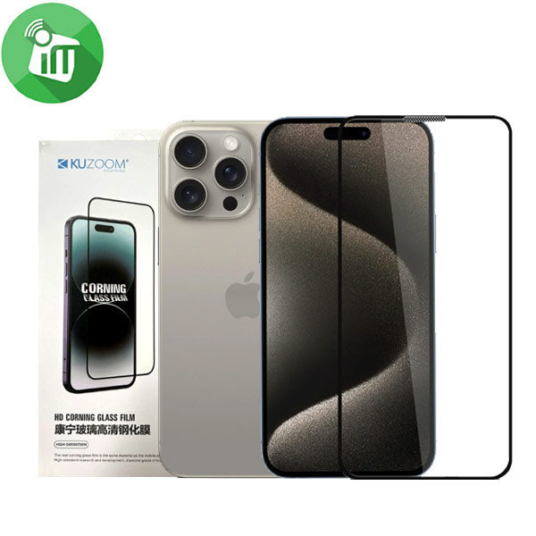 KuZoom HD Corning Dustproof Glass Screen iPhone 15 Pro Max