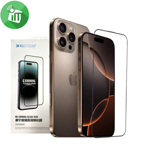 KuZoom HD Corning Dustproof Glass Screen iPhone 16 Plus