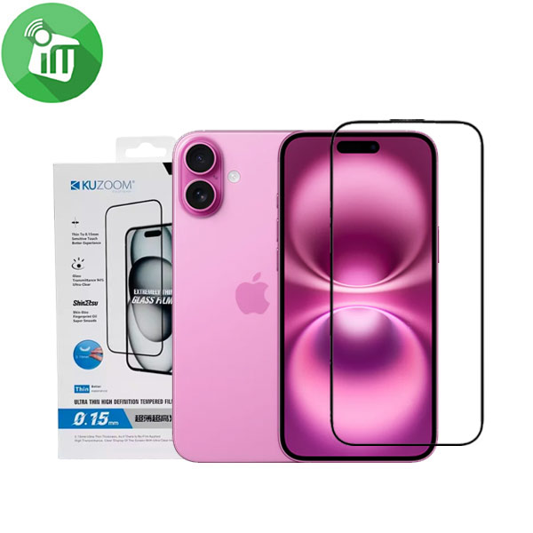 KuZoom Ultra-Thin 0.15mm Glass Screen iPhone 16