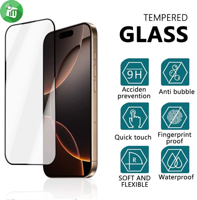 KuZoom Ultra-Thin 0.15mm Glass Screen iPhone 16 Pro