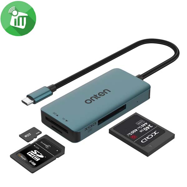 Onten 3 in 1 USB-C to XQD / SDXC / TF Card Reader (OTN-C13)
