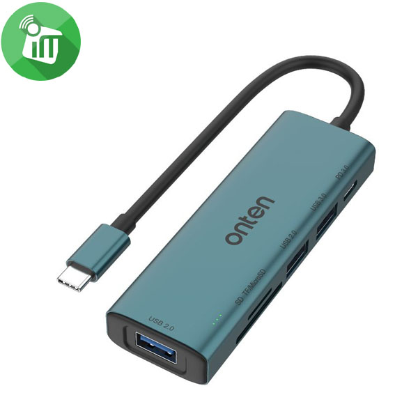 Onten 6 in 1 USB-C to SD/TF Card Reader USB Hub (OTN-UC120)