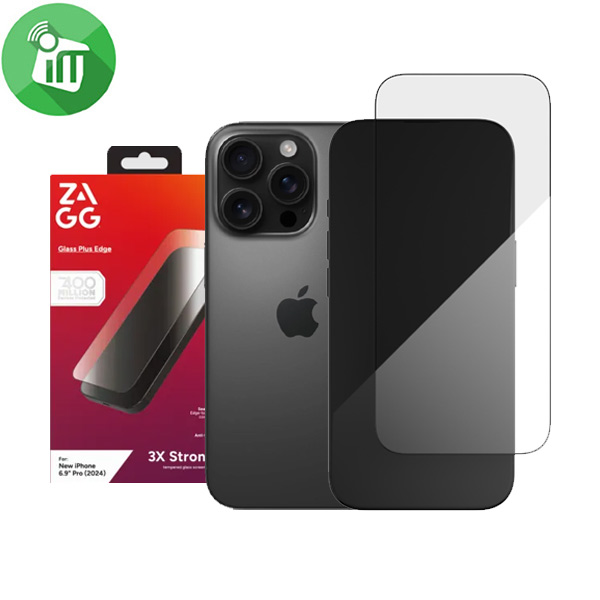 ZAGG Glass Plus Edge Screen Protector iPhone 16 Pro