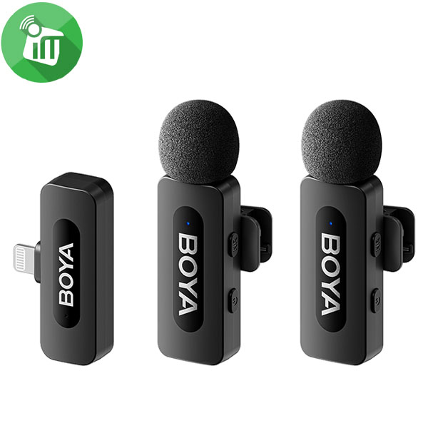 BOYA BY-V2 V2.0 Dual-Channel Wireless Microphone 2.4GHz (Lightning)