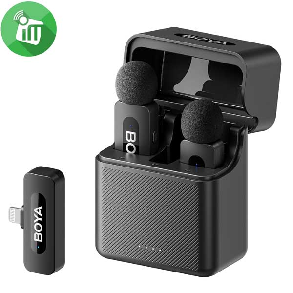 BOYA BY-V3 Dual-Channel Wireless Microphone 2.4GHz (Lightning)