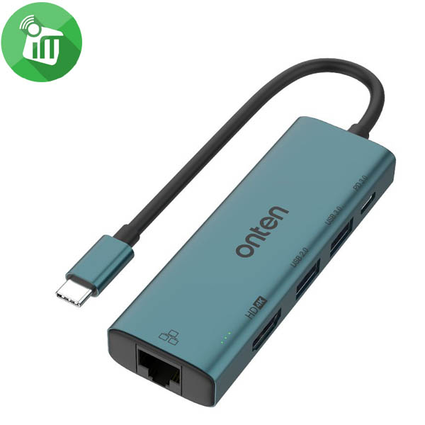 Onten 5 in 1 USB-C to HDMI 4K RJ45 interface USB Hub (OTN-UC125)