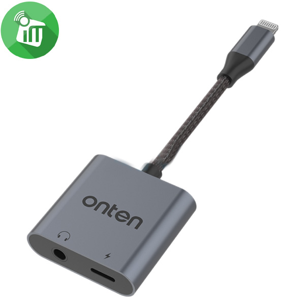 Onten Lightning to 3.5mm and Lightning Charge Adapter (OTN-132)