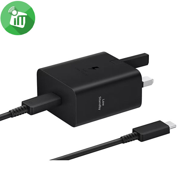Samsung 45W USB-C Super Fast Charger Travel Adapter (UK) With Cable USB-C TO USB-C (5A /1.8m)