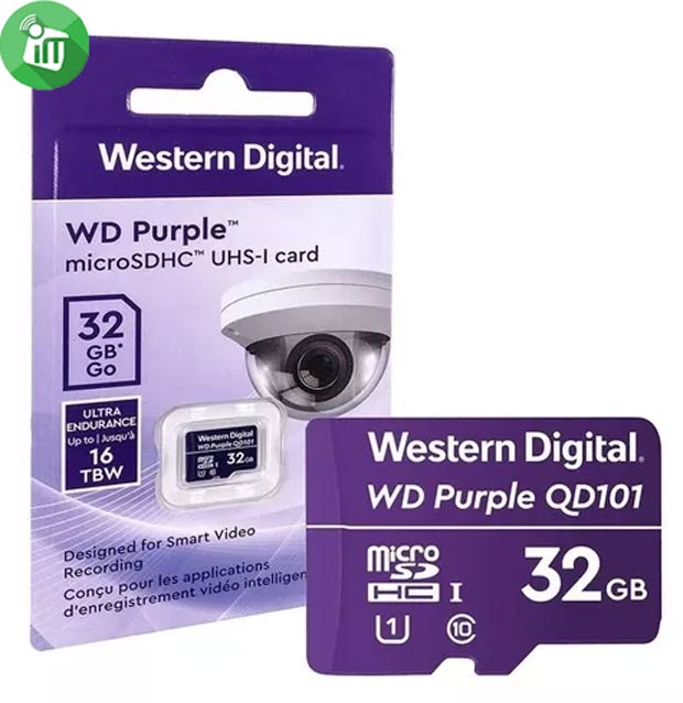 Western Purple 32GB microSDHC UHS-I Card For Surveillance Camera