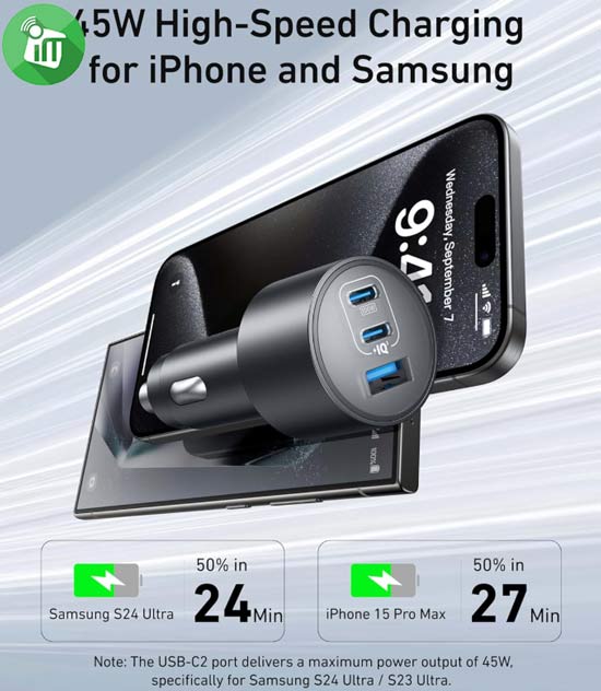 Anker B2737HA1 Nano Car Charger 167.5W 3 Ports