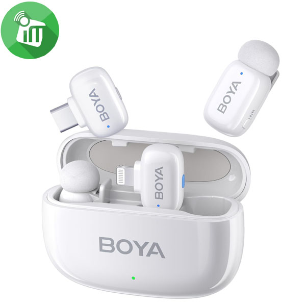 BOYA Mini 12 USB-C/Lightning 2-Person Wireless Microphone With Charging Case - Image 2