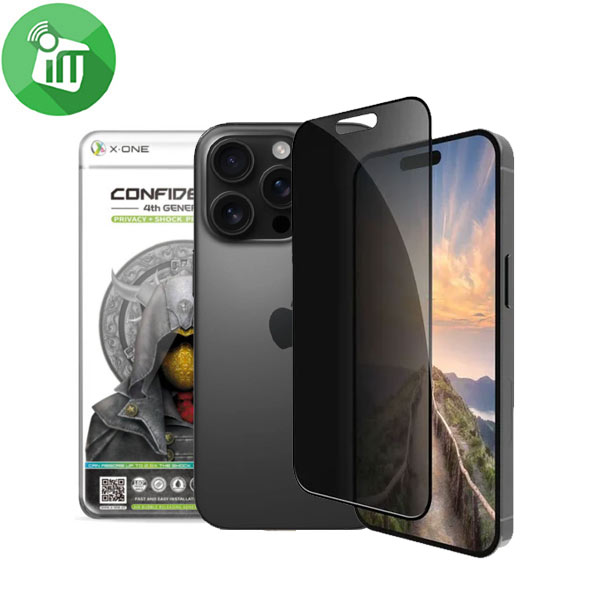 X-One  Confidential 2.5D Full Coverage 180 Privacy (4th Generation) Screen iPhone 16 Pro