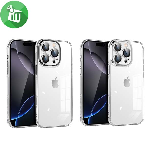 j-Case Crystal Series Metal Ring Lens Glass Case iPhone 16 Pro Max