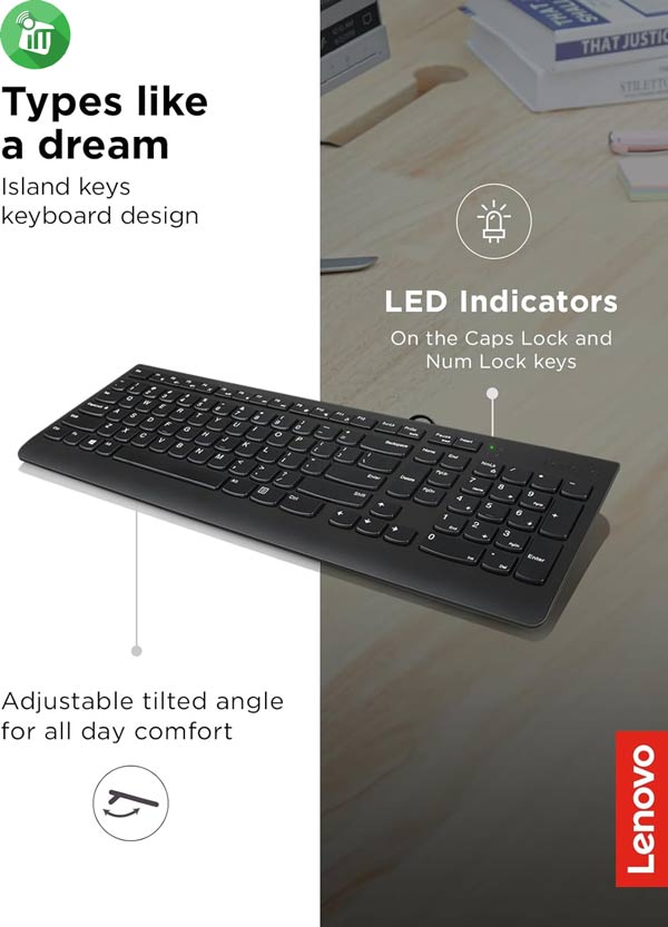 Lenovo 300 USB Wired Keyboard-AR