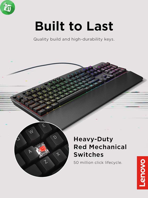 Lenovo Legion K500 RGB Mechanical Gaming Wired Keyboard-US