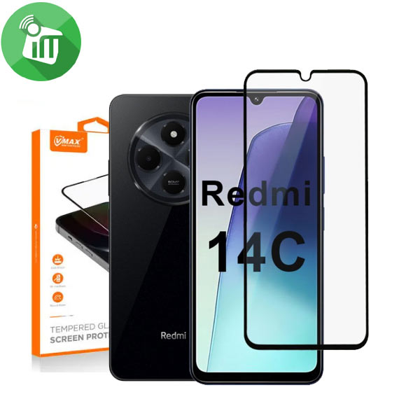 Vmax 2.5D Full Glue Full cover Glass Screen Xiaomi Redmi 14C 4G5G Redmi 14R 5GPoco C75 4G