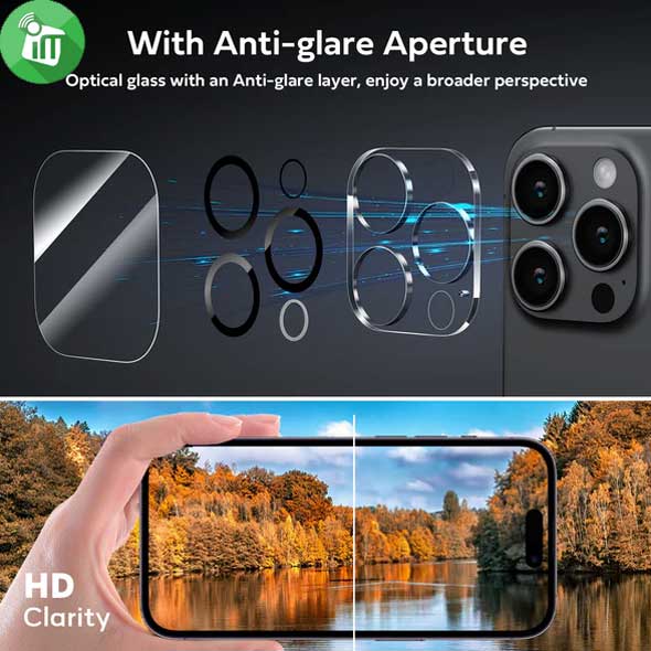 X-doria Raptic Glass Camera Protector iPhone 16 Pro16 Pro Max (2 Sets)