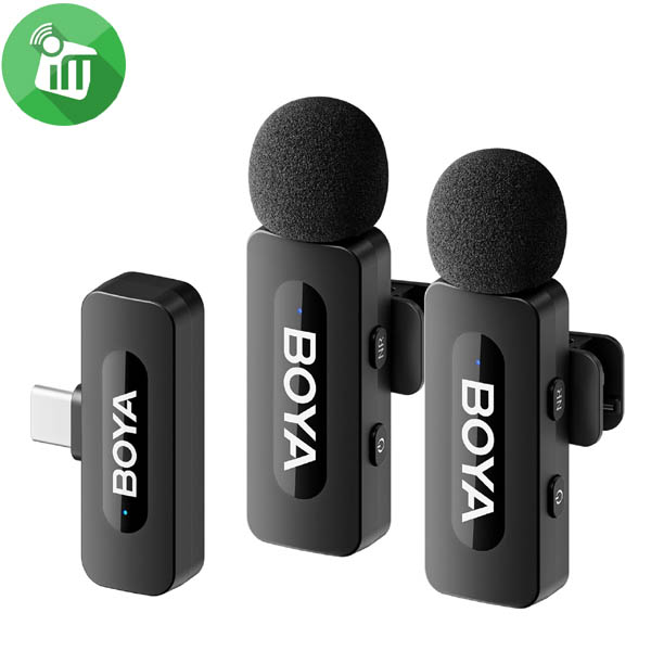 BOYA BY-V20 V2.0 Dual-Channel Wireless Microphone 2.4GHz (USB-C)