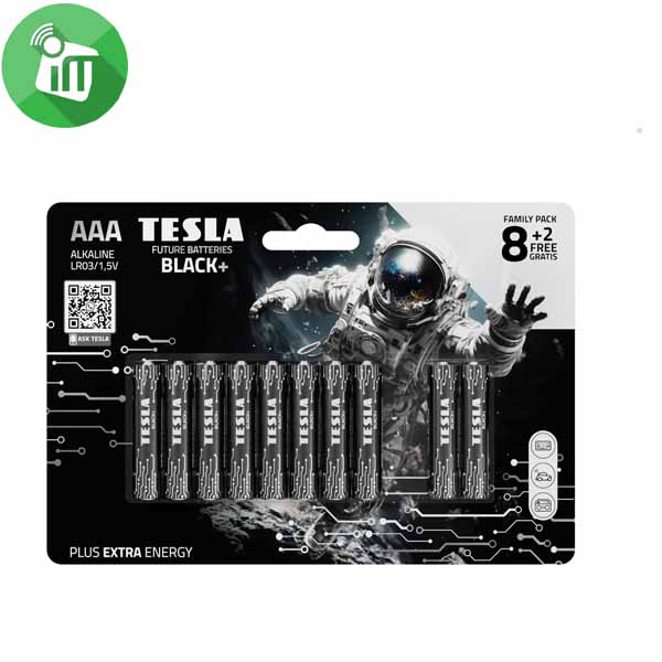 TESLA BLACK+ 10PCS AAA Alkaline Batteries 1.5V