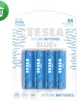 TESLA BLUE+ 4PCS AA Zinc Carbon Batteries 1.5V