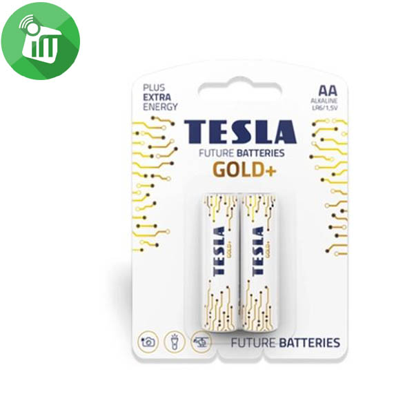 TESLA GOLD+ 2PCS AA Alkaline Batteries 1.5V