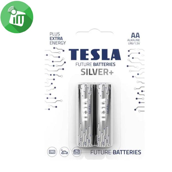 TESLA SILVER+ 2PCS AA Alkaline Batteries 1.5V