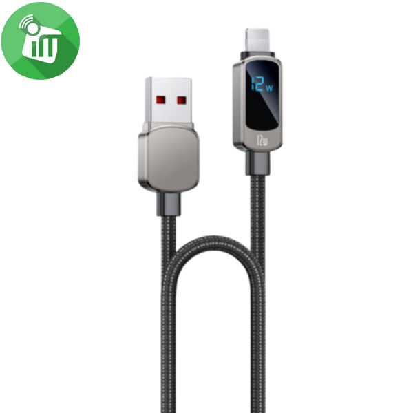 Yesido CA128L Lightning to USB-A 12W LED Display Cable (1.2m)
