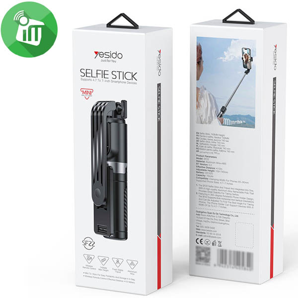 Yesido SF22 Foldable Wireless Selfie Stick Tripod (74CM) - Image 2