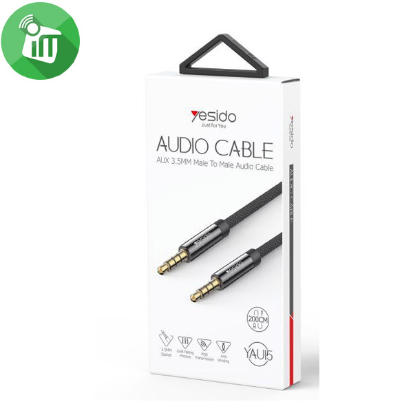 Yesido YAU15 AUX 3.5mm Male to Male Audio Cable (2M) - Image 2