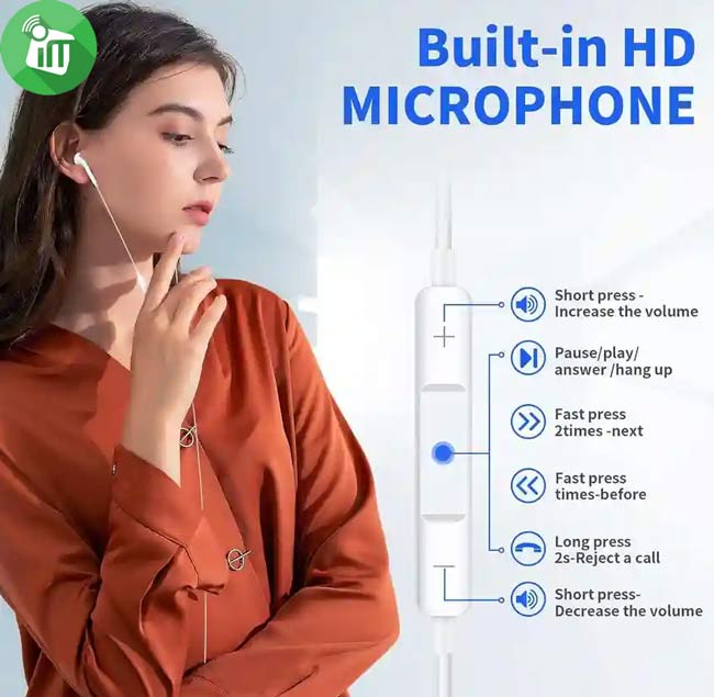 Havit E336C Half-in-Ear Wired Stereo Type-C Earphone