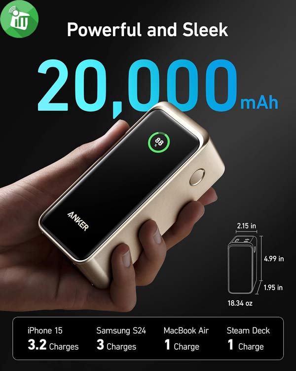 Anker A1336 Prime 20000mAh Power Bank 200W 