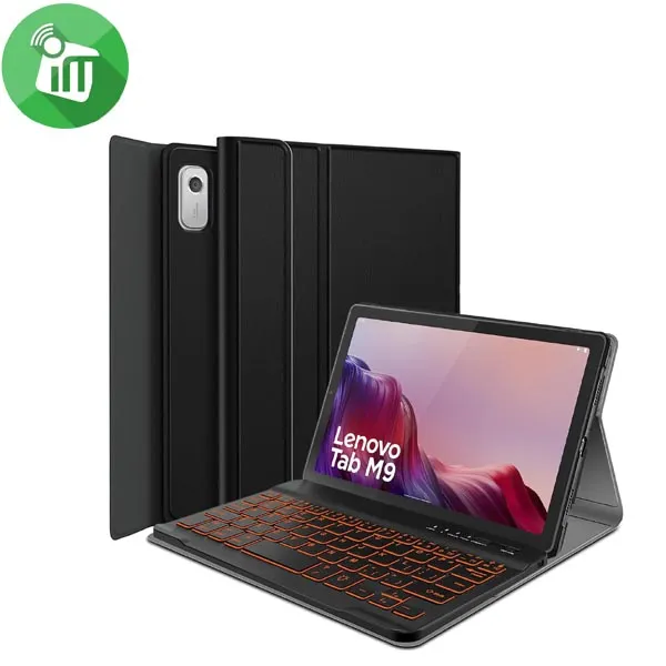 PSD Smart Bluetooth 3.0 Keyboard Leather Case With Light Lenovo Tab M9