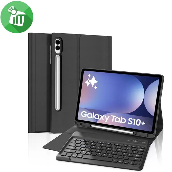 PSD-T970 Smart Bluetooth 3.0 Keyboard Leather Case With Light Samsung Galaxy Tab S10 Plus/S9 Plus/S8 Plus/S7 Plus/S9 FE Plus/S7 FE