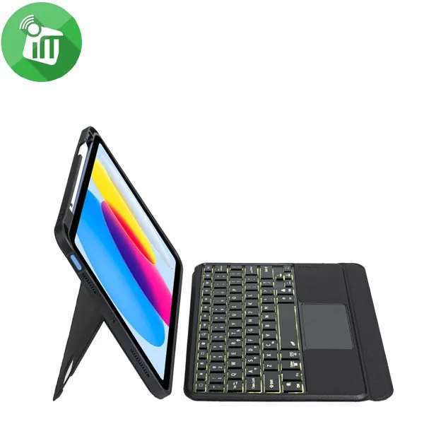 T5308D Smart Bluetooth Keyboard Leather Case With Touchpad and Light iPad 10.9 10th (2022)/iPad A16 (2025) - Image 2
