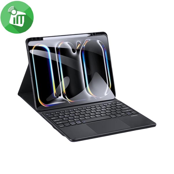 YJ-M413 Smart Bluetooth Keyboard Leather Case With Touchpad and Light iPad Pro 13 (M4) (2024)