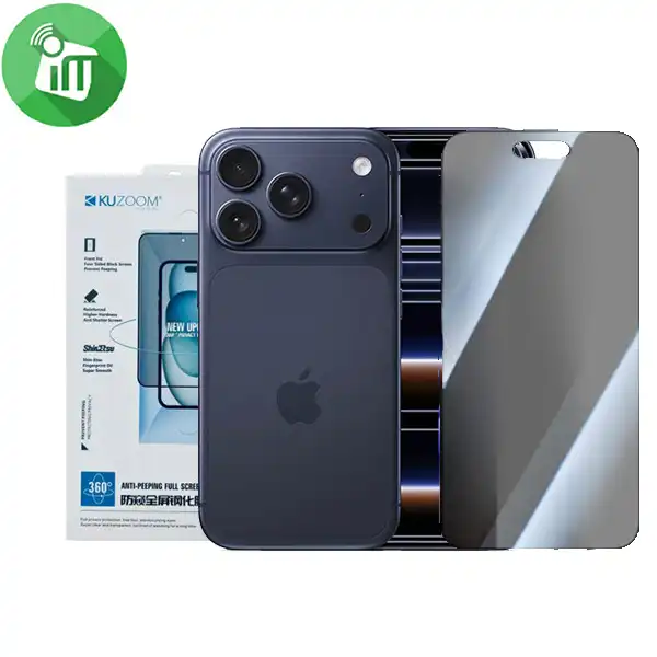 KuZoom 360 Anti-Peeping Full Glass Screen iPhone 17 Pro