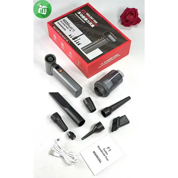 F1 Multifunction Violent Fan with Dust Blower Cleaner (8000mah) - Image 2