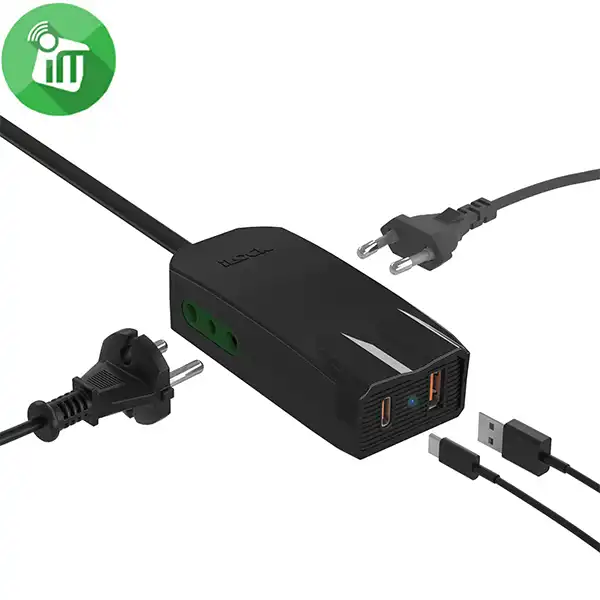 iLock Mini Charger Pro Dual Port USB-C/A With 2 Outlets (1.5m) - Image 2