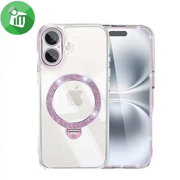 Xundd Zero Sense Diamond MagSafe Holder Series Case iPhone 16 (With Glass Screen) - Image 2